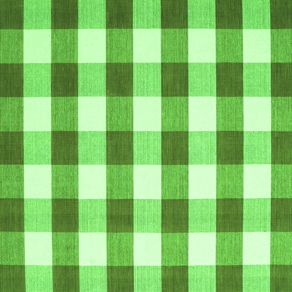 Ahgly Company Indoor Square Checkered Green Modern Area Rugs, 3' Square