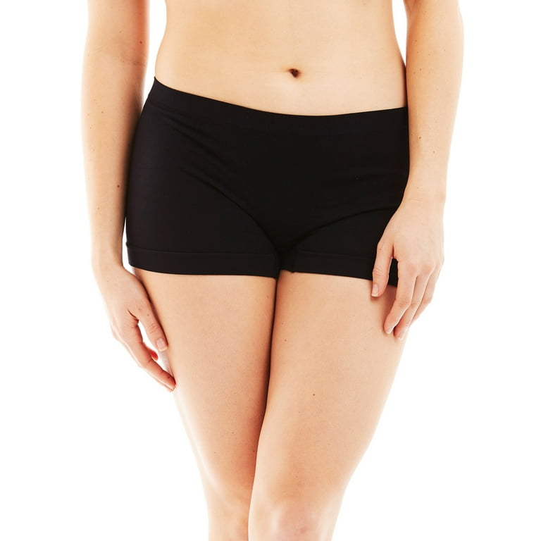Caramel Cantina Women's 6 Pack Plus Size Boyshort Panties Underwear (3X,  Black)