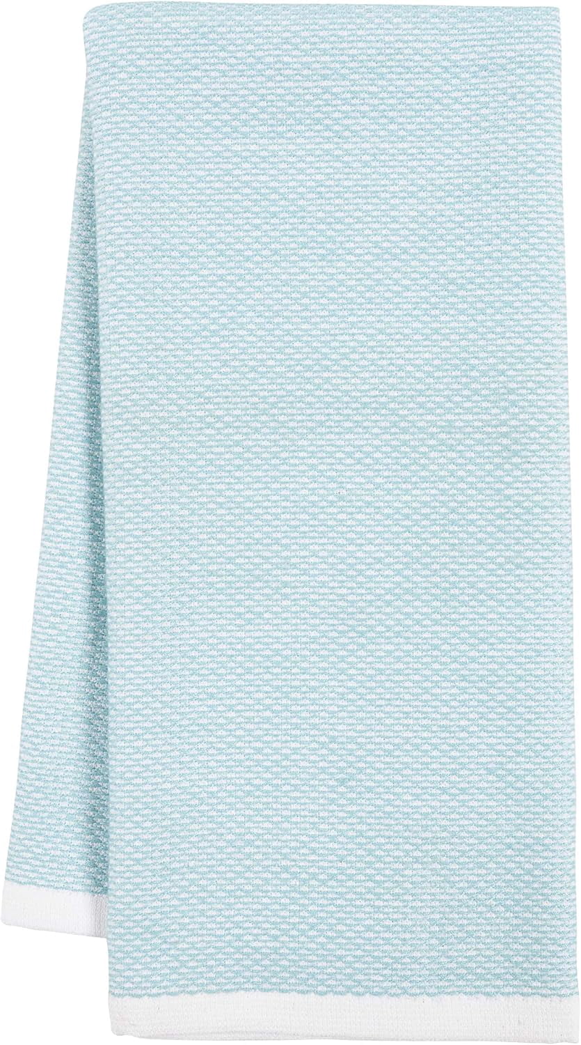 KAF Home Ayesha Curry Cotton Kitchen Towels Set, Absorbent Dish Towels, 18” x 28”, Aqua, 6 Pack