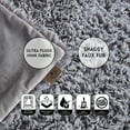 thumbnail image 3 of Inspired Home Zaniya Luxuriously Machine Washable Polyester Knit Throw, 50"x60", Grey, 3 of 5
