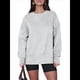 thumbnail image 2 of Sudaderas Oversize para Mujer, Cuello Redondo, Larga, Informales, Holgadas, con Aberturas, para Otoño Gris L, 2 of 9