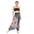 thumbnail image 2 of SWSMCLT Women's Vintage Loose Soft High Waisted Pants Boho Trousers Ankle Comfy Belted Casual Casual Pants White Small-X-Large, 2 of 4