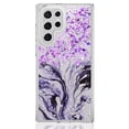 thumbnail image 5 of Samsung Galaxy S22 Ultra Case, Rosebono Hybrid Bling Glitter Sparkle Epoxy Graphic Marble Colorful Silicone Skin Cover Armor Case for Samsung Galaxy S22 Ultra (Purple), 5 of 6