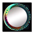 thumbnail image 2 of Designart "Rainbow-Colored Pointillism Spiral Turquoise Tints" Modern Geometric Square Mirror For Wall Decor - Large Multicolor Square Printed Wall Mirror Art - Wall Mounted Mirror, 2 of 5