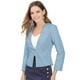 thumbnail image 1 of Allegra K Oficina de trabajo para mujer, sin cuello, con cremallera, abrigo corto, traje, chaqueta, chaqueta cortada Azul polvoriento XS, 1 of 6