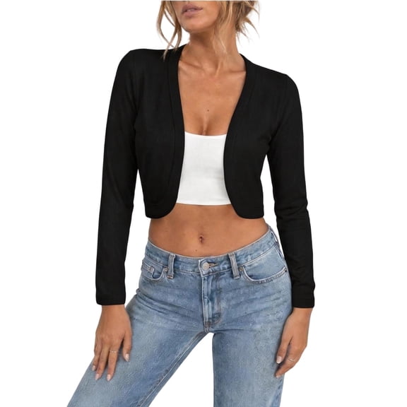 Ankola Women's Bolero Shrug Long Sleeve Lightweight Knit Cropped Cardigan Open Front Sweater for Dresses
