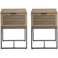 thumbnail image 1 of Jackson Modern Slat Door End Table Set in English Oak, 1 of 14