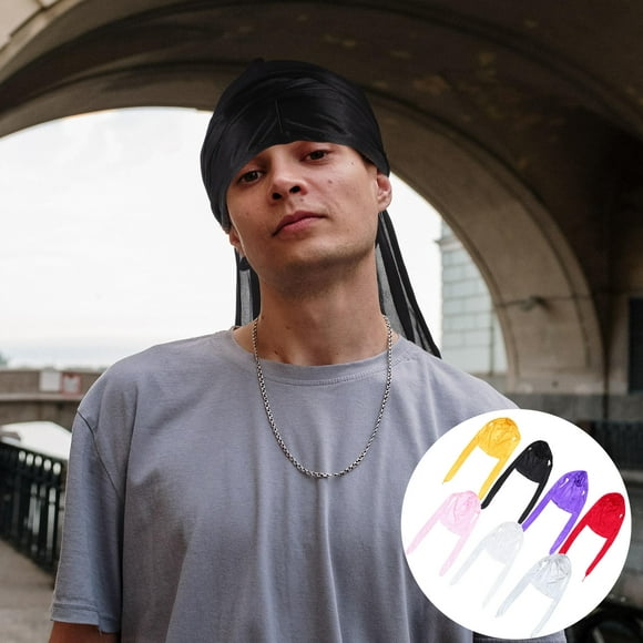 BRIGHTFUFU 7 Pcs Durags en Soie Douce à Larges Bretelles pour Tenues Quotidiennes et Attitude