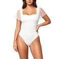thumbnail image 2 of Idoravan Womens Bodysuits Fitted Summer Mesh Short Sleeved Jumpsuit with Inner Lining, 2 of 7