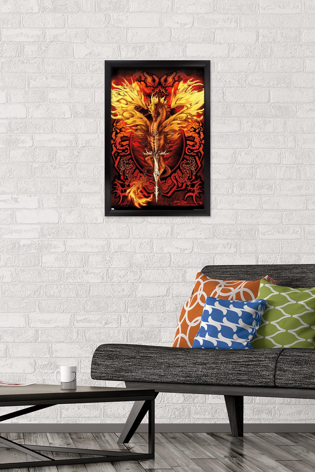 Ruth Thompson - Dragonblade Flameblade Wall Poster, 14.725" x 22.375", Framed