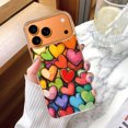 thumbnail image 2 of Case For Apple iPhone Air / 17 Pro / 17 Pro Max Series Case, Slim Thin Transparent Flexible Clear TPU Shockproof Phone Case For iPhone 17 Series, Colorful Love Hearts (1), 2 of 6