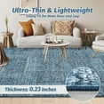 thumbnail image 4 of 8x10 Washable Area Rugs Soft Vintage Large Rug Ultra Thin Non-Slip Carpet Rug Dining Navy Blue, 4 of 6