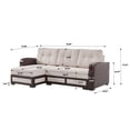 thumbnail image 6 of Ottomanson 96" Convertible Sectional Sofa with Storage, Chenille L-Shaped Couch for Living Room, Cream, 6 of 7