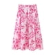 thumbnail image 4 of HH TRAF Falda larga plisada midi con estampado floral de dos colores elegante de verano para mujer Faldas hasta los tobillos con cremallera y cintura alta a la moda para mujer, 4 of 5