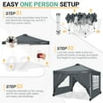 thumbnail image 5 of SANOPY 10' x 10' Straight Leg Pop-up Canopy Tent Easy Two Person Setup Instant Outdoor Canopy Folding Shelter with 4 Removable Sidewalls, Air Vent on The Top, 4 Sandbags, Carrying Bag, Gray, 5 of 12