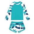 thumbnail image 4 of pstuiky Womens Swimsuit Print Crew Neck Adaptable Two Piece Swimwear Swim Dress Two-Piece Sets with Boy Shorts Swim Dress, 4 of 5