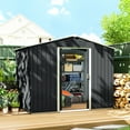 thumbnail image 2 of Outsunny 8'x6' Metal Outdoor Storage Shed w/ Sliding Doors and Vents Grey, 2 of 10