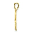thumbnail image 2 of Diamond2Deal 10K Yellow Gold Grooved Letter R Initial Pendant for Women, 2 of 5