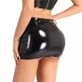 thumbnail image 3 of Micro Falda Extrema Sexy para mujer, vestido de cuero con abertura en la entrepierna, Falda a la cadera, modelado brillante, cintura de látex, Fiesta en club nocturno, 3 of 5