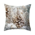 thumbnail image 2 of Fundas de almohada navideñas de 45 x 45 cm | Juego de 1 funda de almohada cuadrada decorativa con cremallera oculta | Tela de algodón suave para sofá, cama y decoración navideña del hogar, 2 of 6
