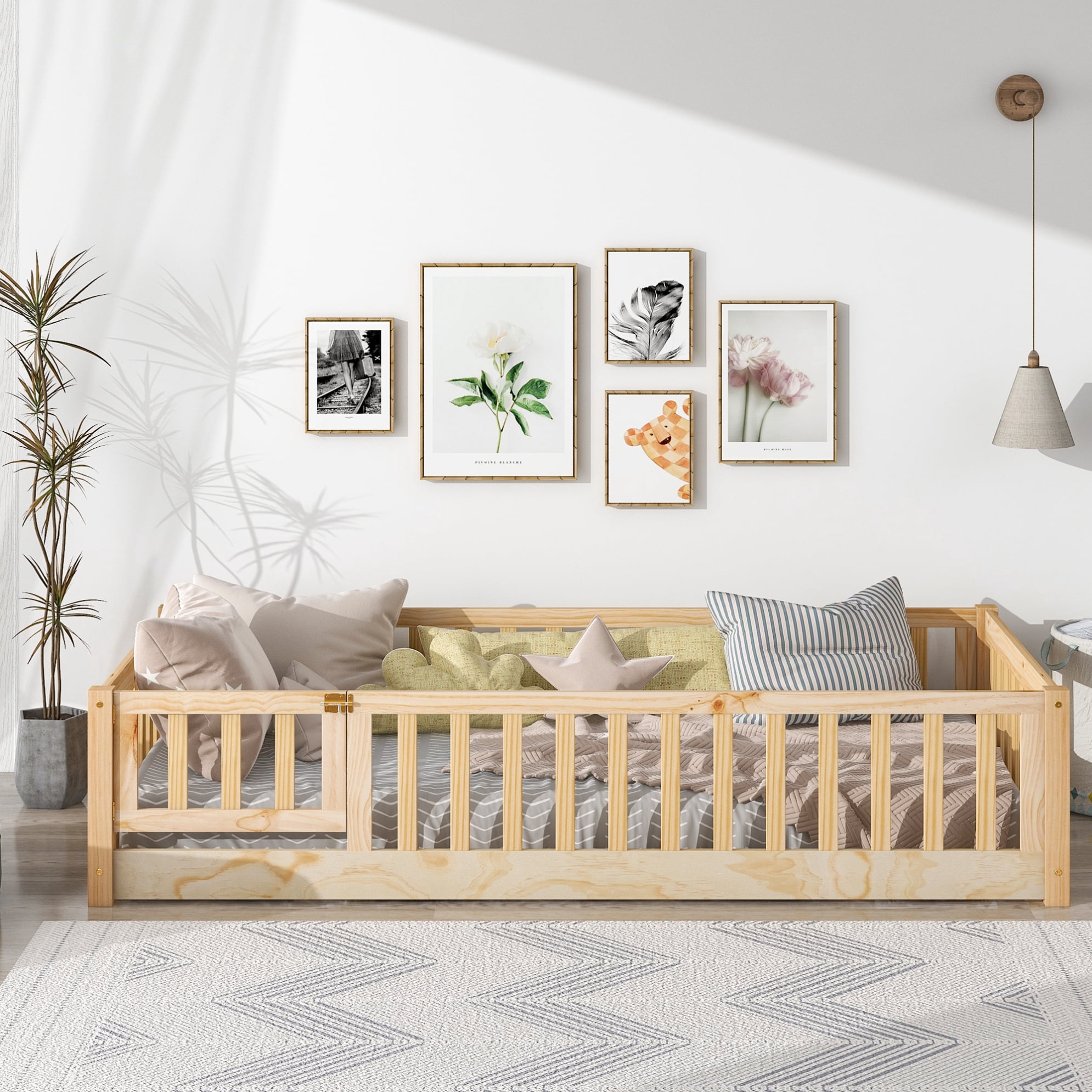 Triple Tree Kids Twin Pine Toddler Beds, Natural