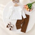 thumbnail image 4 of WXFAZCVU Baby Girl Clothes Fall Outfits Flower Long Sleeved Top Flared Pants with Slit Hem Size 3-6 Months, 4 of 4