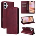 thumbnail image 1 of Étui Portefeuille pour iPhone 16 Plus avec Fentes pour Cartes et Support - Étui de Protection à Rabat Rouge, 1 of 5