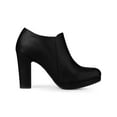 thumbnail image 3 of BLISSFUL STEP Women's Ankle Boots Faux Suede Chunky Heel Side Zipper Platform Heels Black 10, 3 of 6