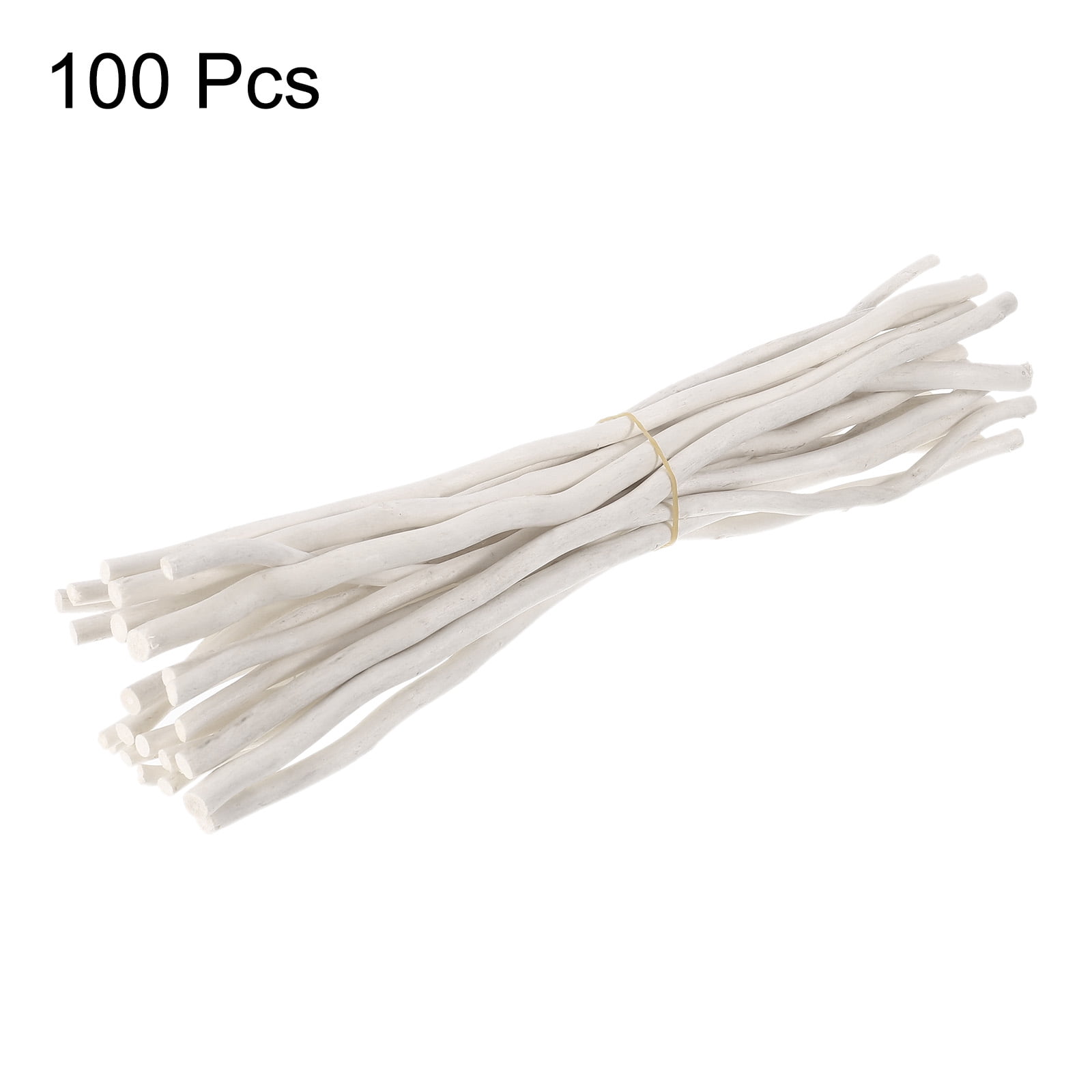 Wood Sticks, 30cm(12") Wooden Stick Craft Twigs 0.2" to 0.5" Dia White Wood Log Stick for Craft Project 100 Pcs
