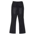thumbnail image 3 of Gomelly Women Trousers Buttoned Denim Pants Casual Bell-bottom Ladies Distressed Street Jeans Solid Color Bootcuts Black M, 3 of 8