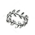 thumbnail image 4 of Oxidized Tree Branch Leaf Eternity Ring .925 Sterling Silver Band Jewelry Female Male Unisex Size 10, 4 of 4