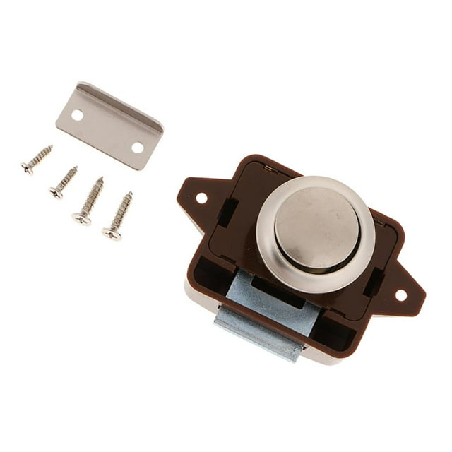 DYNWAVECA Cabinet Lock, Keyless Push Button Cabinet Latch For RV, Motorhome, Cupboard, Cabinets And Doors (Brown)