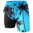 thumbnail image 4 of YAYUBA Men Swim Trunks Stretchy Quick Dry Elastic Waist Drawstring Bathing Suit Compression Liner Comfy Summer Beach Bathing Suit Beach Board Shorts,XXXXXL,6-Sky Blue, 4 of 4