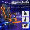 thumbnail image 6 of Kumix Gaming Chair with Footrest, Ergonomic Computer Chair with Headrest and Lumbar Support, Breathable Material Height Adjustable Video Game Chairs for Adults, Black Orange, 6 of 7