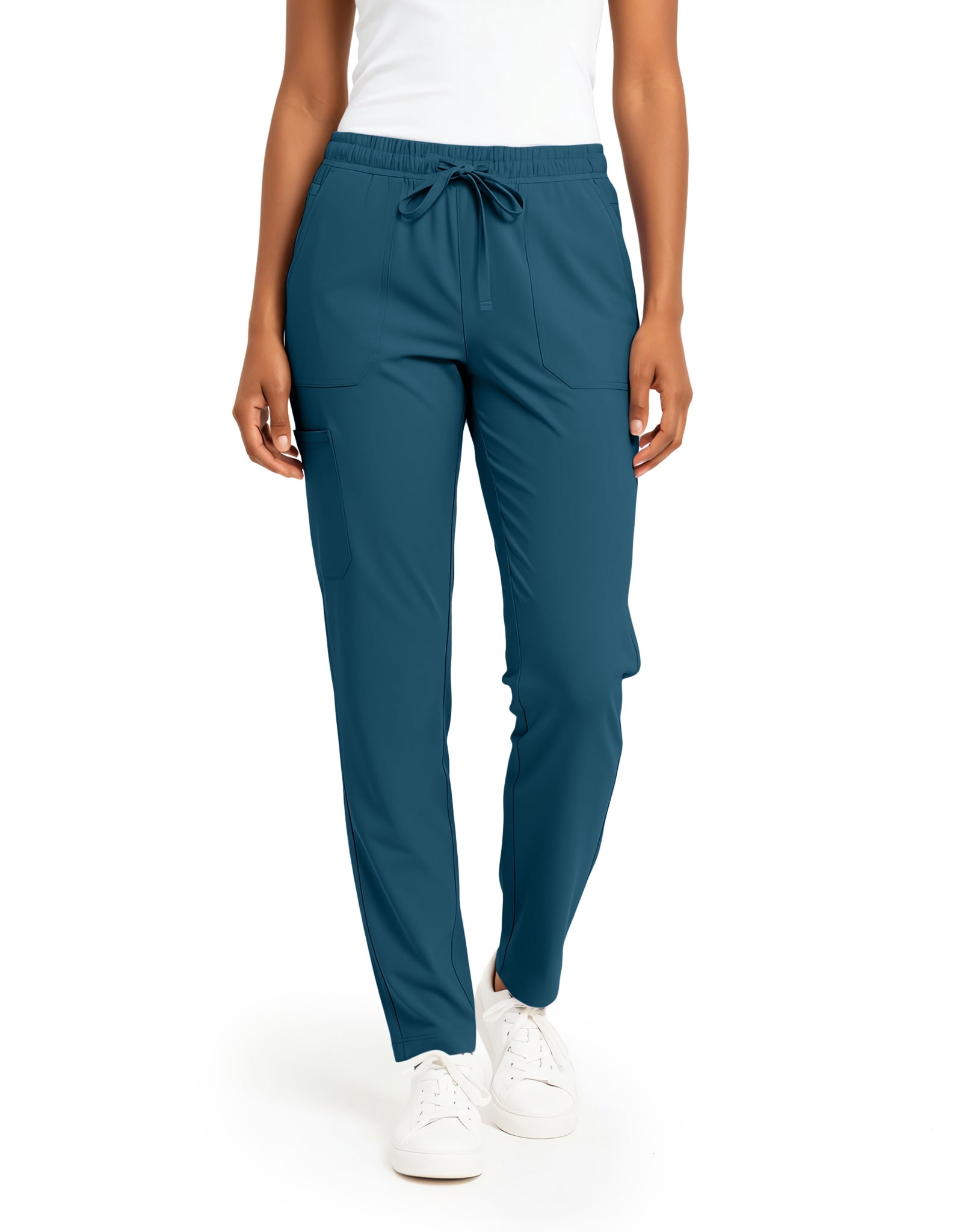 Hey Collection Women’s 5-Pocket Anti-Wrinkle Medical Scrub Set – V-Neck Top & Straight Leg Pants, Comfortable Flexible Nursing Uniforms