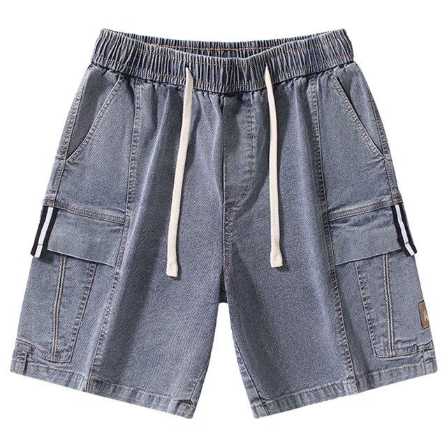 Cathalem Jean Shorts for Men Summer Vintage Washed Ripped Distressed Straight Fit Knee Length Casual Jean Shorts,Blue XXXXL