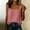 Pink, variant on Womens Relaxed Fit Cotton Linen Square Neck Sleeveless Tank Top Watermelon Red,Size M