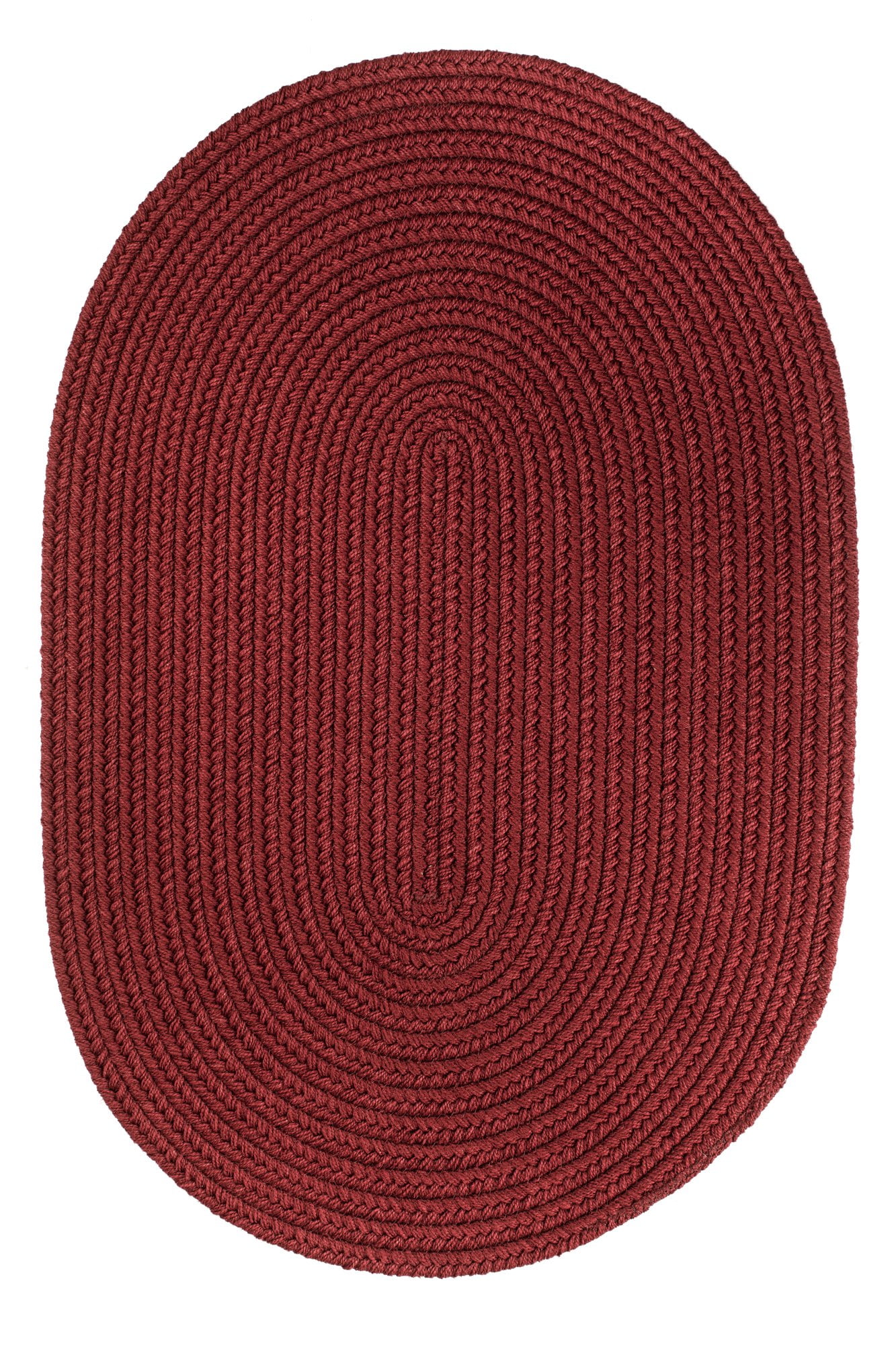 Indoor/Outdoor Solid Red Area Rug, Braided Textured Design, 10Ft. X
