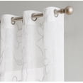 thumbnail image 2 of Dainty Home Rita 3D Floral Chenille Embroidered Solid Sheer Linen Look 76" x 84" Window Curtain Panel Pair in White With Shimmer, 2 of 5
