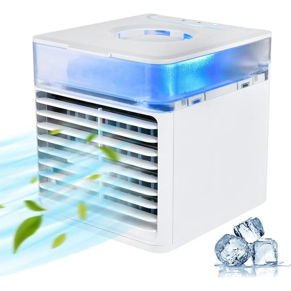 Fathers Day Gifts - Portable Air Conditioner, Evaporative Air Conditioner Fan with 3 Speeds 7 Colors, Camping AC Unit, Personal Space Air Conditioner Personal Air Cooler Desktop Air Conditioner