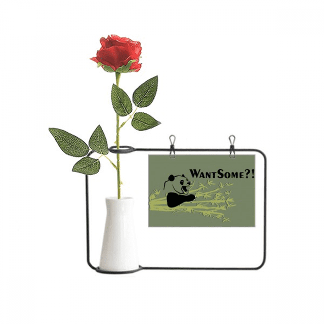 China Chengdu Panda Food Artificial Rose Flower Hanging Vases Decoration Bottle