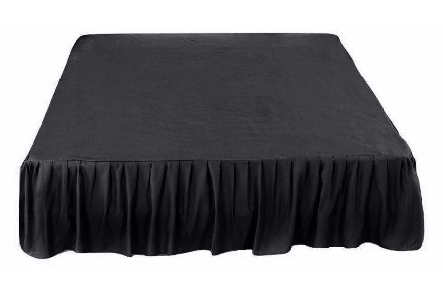 Black,Full XL F9 800 Thread Count Wrinkle and Fade Resistance Stripe Bed Skirt 12 Inch Drop 54X80