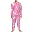 thumbnail image 4 of Bingfone Men'S Pajama Set 2 Piece Loungewear Pjs, Long Sleeve With Pajama Pants-Breast Cancer Awareness (3), 4 of 9