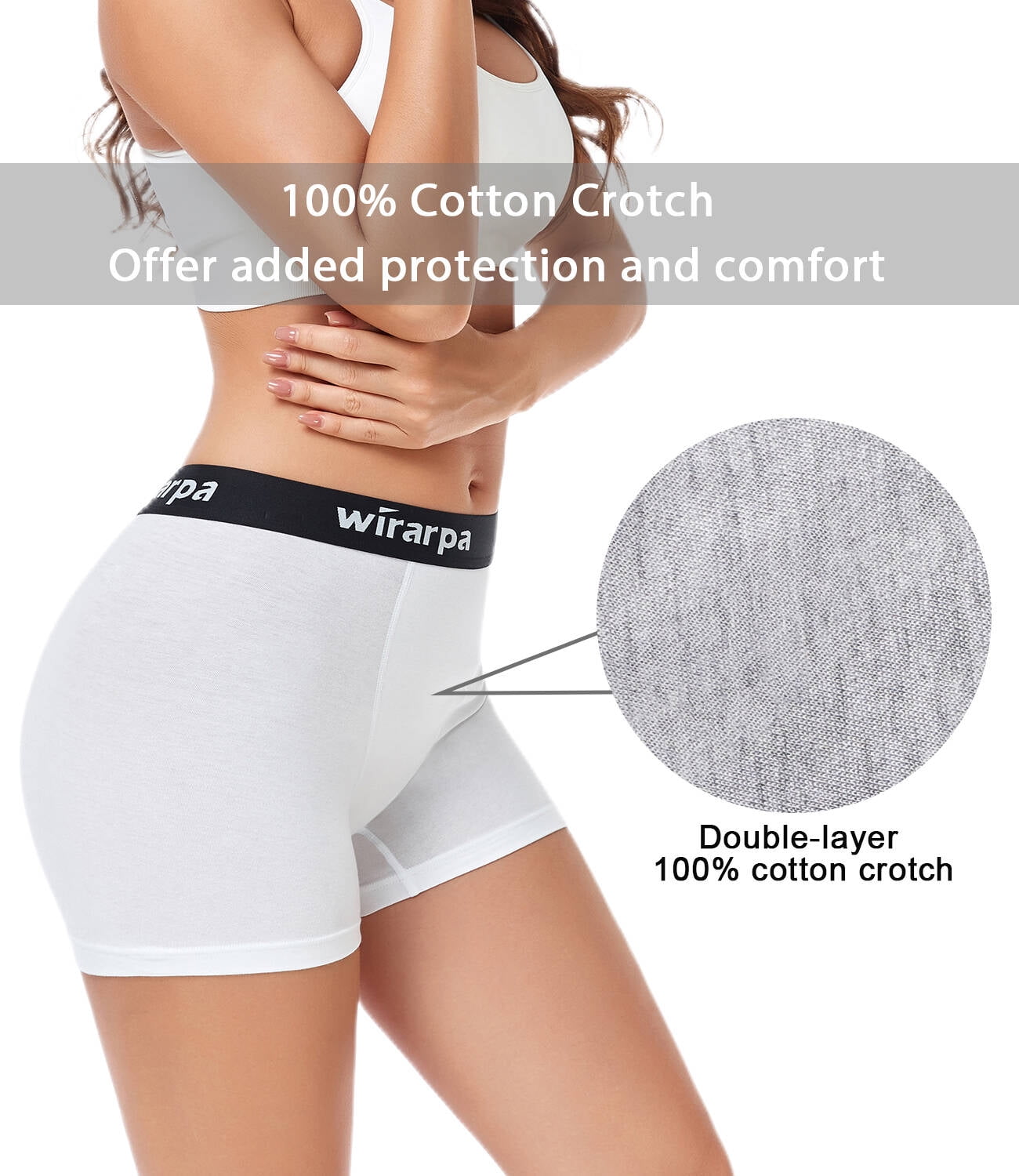 wirarpa Women's Cotton Boxer Briefs Underwear Anti Chafe Boy Shorts 3  Inseam 4 Pack Black Medium 