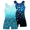 thumbnail image 2 of Aideaone Girls Gymnastics Leotards 2 Pack Sleeveless Rhinestone Biketards Sparkle Printed Dance Unitard Ballet Training Bodysuit for Little Girls 4-10Y, 2 of 8