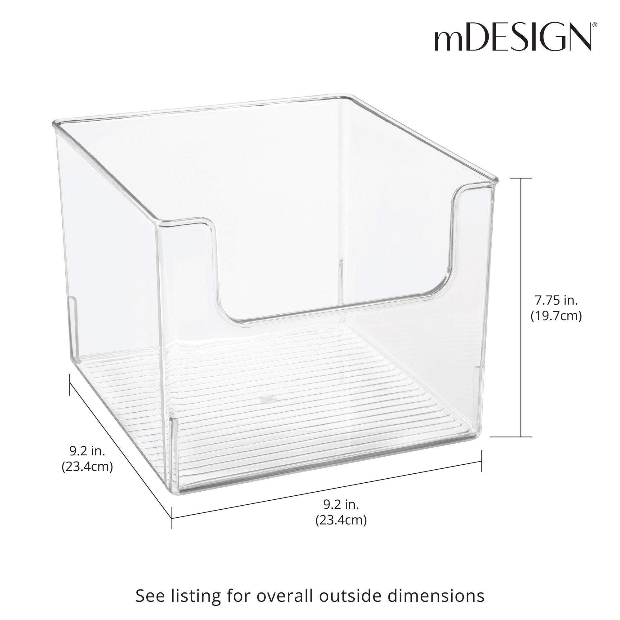 mDesign Open Front Plastic Storage Bin for Cube Furniture, 10 W, 8 Pack -  Clear