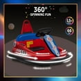 thumbnail image 3 of M optimized 6V Bumper Car for Kids Electric Ride on Toys with Steering Wheel, 360 Degree Spin, 2-Speeds, Lights, Music & Horn, Safety Belts for Boys Girls 1.5+ Years, 3 of 8