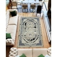 thumbnail image 4 of Modern Vintage Look Boho 5x7 Area Rug Transitional Carpet Shiny Vibrant High Low Pile Rug For Living Room, 4 of 10