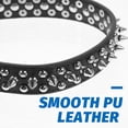 thumbnail image 3 of UPOUART 1Jgo Collar Spiked Para De Cuero PU Transpirable Con Ajustable, 3 of 6
