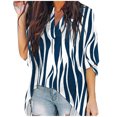 thumbnail image 1 of Blusas de gasa con cuello en V para mujer, blusas sueltas informales de verano de manga corta con alas de murciélago Fridja  zx3227, 1 of 8